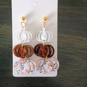 Gold and Brown Pumpkin Earrings